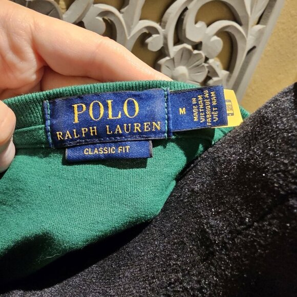 Polo Ralph Lauren M Green Classic Fit T-Shirt Iconic Pony Player Graphic Design - Picture 3 of 8